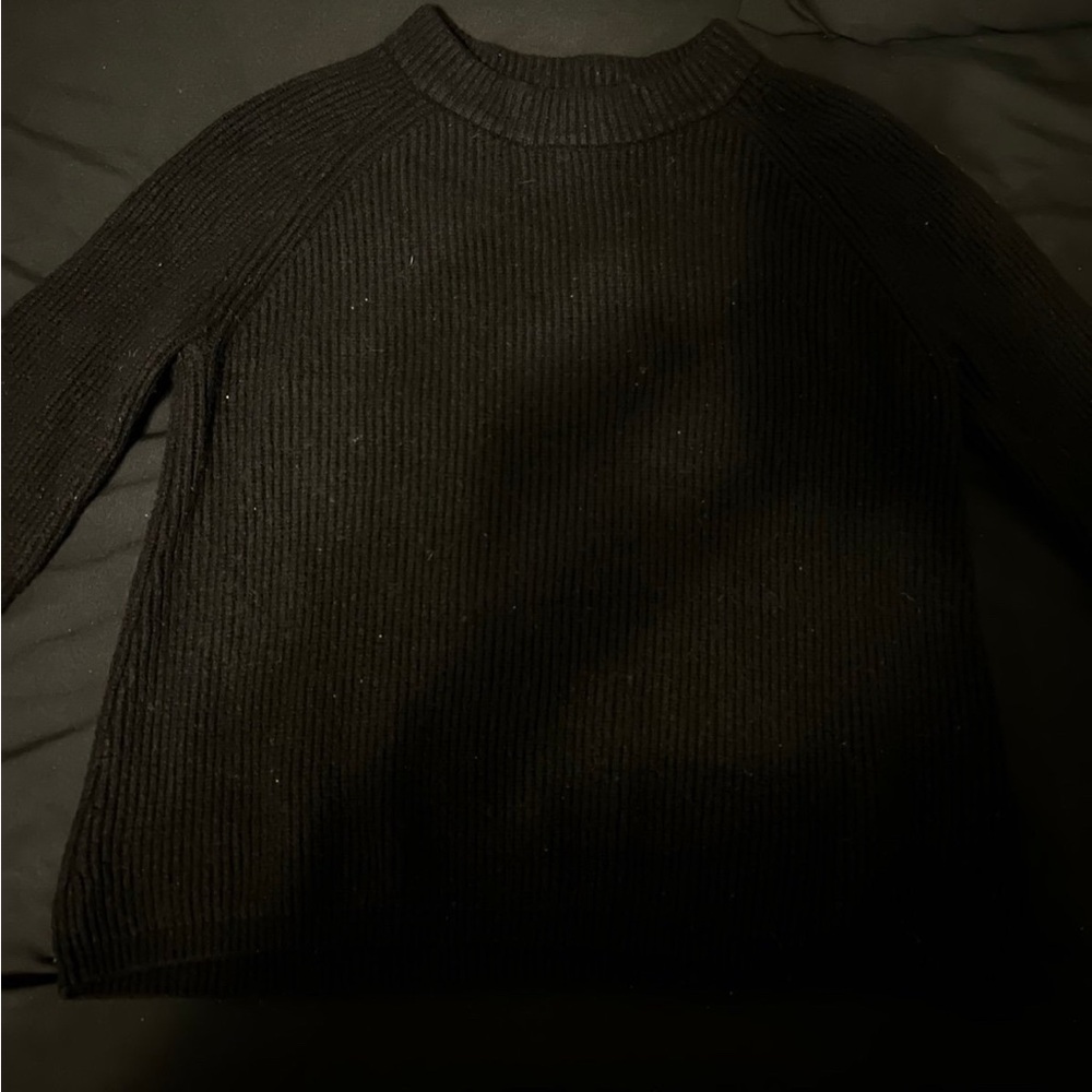 Tahari Black Ribbed Sweater